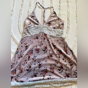 Velour lace floral dress